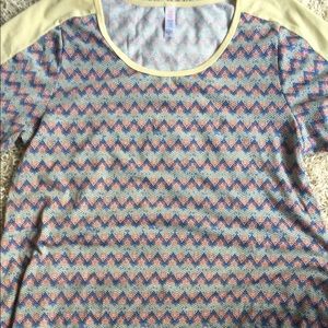 LuLaRoe Pastel Yellow Blue Green Classic Tee